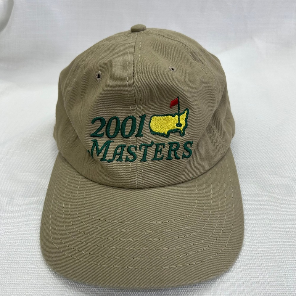 Vintage 2001 Masters Hat American Needle Tiger Woods August Golf Cap Khaki NWOT